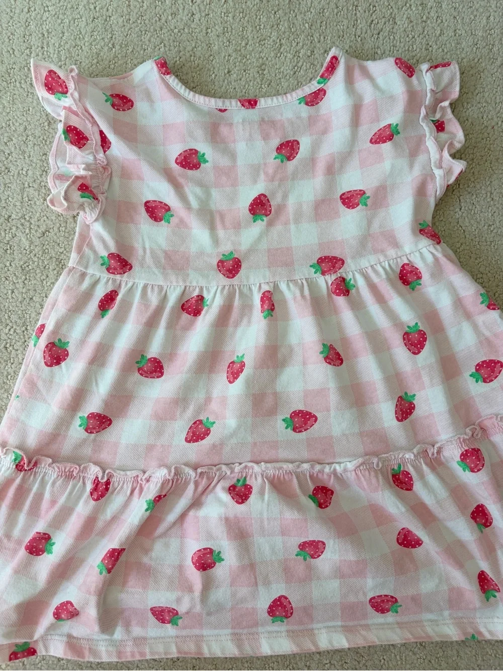 Children's Place Pink Gingham Strawberry Dress